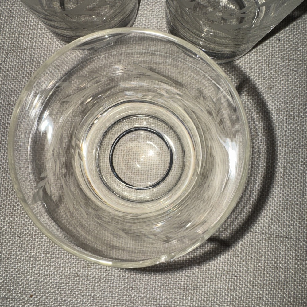 Vintage Set Of 6 Etched Lo Ball /whiskey Glasses OLA000 - Picture 3 of 9